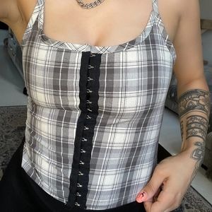 Noctex Plaid Corset Tank Top